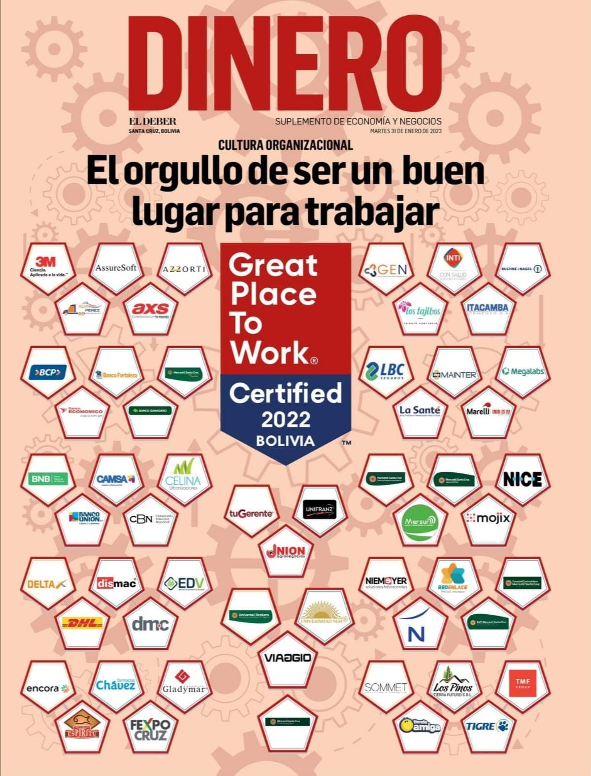 Anuario de Empresas Certificadas 2022 por Great Place To Work® Bolivia